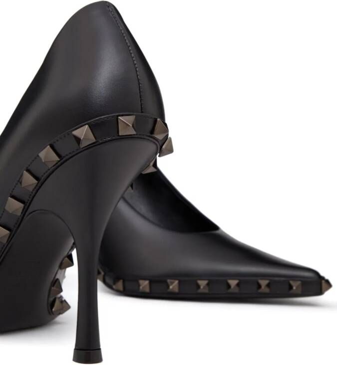 Valentino Garavani Rockstud 100mm leren pumps Zwart