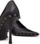 Valentino Garavani Rockstud 100mm leren pumps Zwart - Thumbnail 5