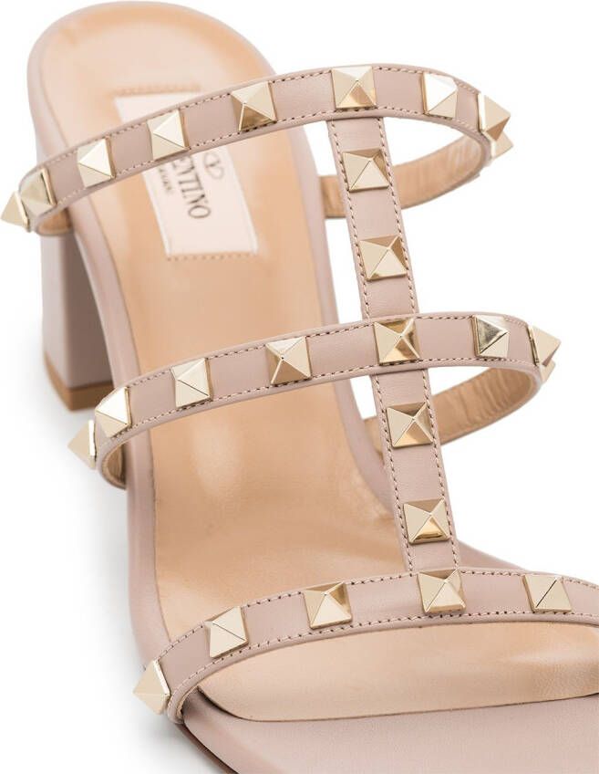 Valentino Garavani Rockstud leren sandalen Beige