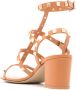 Valentino Garavani Rockstud leren sandalen Oranje - Thumbnail 3