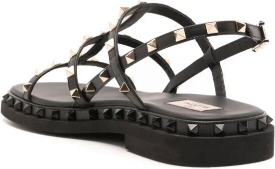 Valentino Garavani Rockstud leren sandalen Zwart