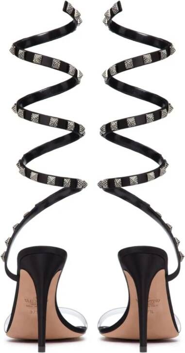 Valentino Garavani Rockstud leren sandalen Zwart