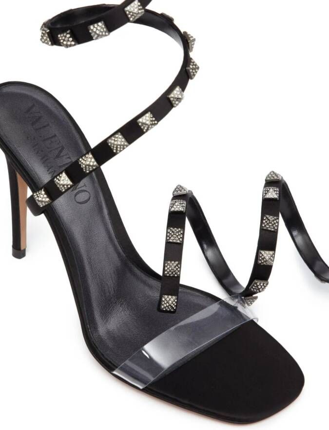 Valentino Garavani Rockstud leren sandalen Zwart