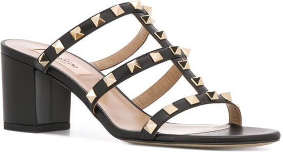 Valentino Garavani Rockstud leren sandalen Zwart