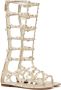 Valentino Garavani Rockstud metallic gladiator sandalen Beige - Thumbnail 2