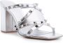 Valentino Garavani Rockstud metallic sandalen Zilver - Thumbnail 2