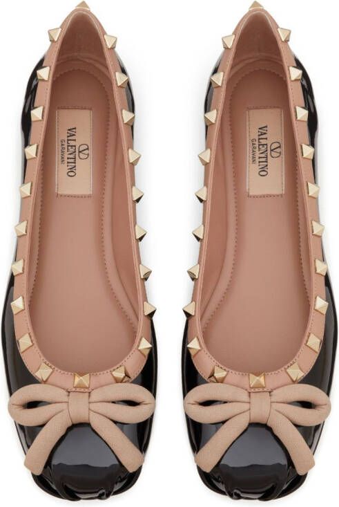 Valentino Garavani Rockstud ballerina's Zwart