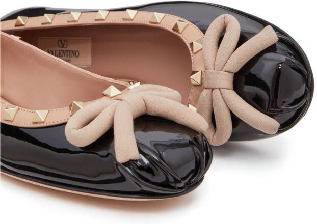 Valentino Garavani Rockstud ballerina's Zwart