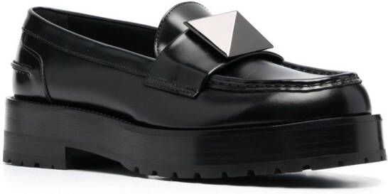 Valentino Garavani Rockstud loafers met plateauzool Zwart