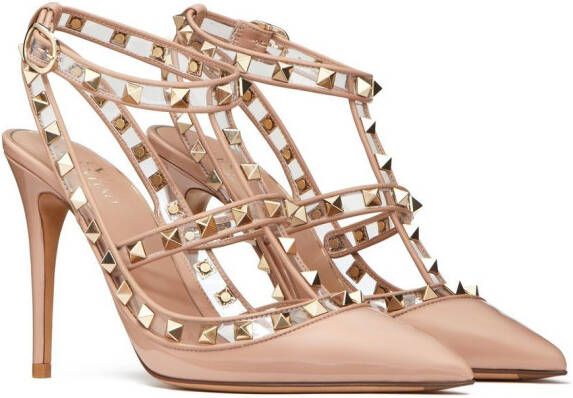 Valentino Garavani Rockstud pumps met enkelbandje Roze