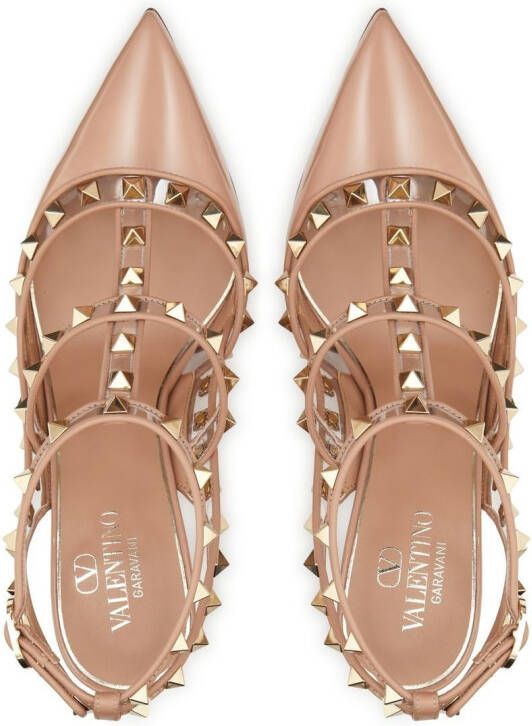 Valentino Garavani Rockstud pumps met enkelbandje Roze