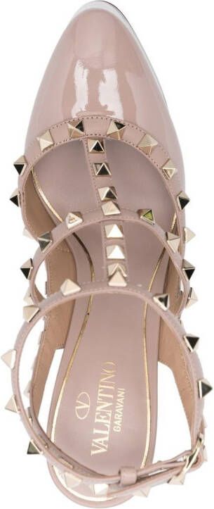 Valentino Garavani Rockstud pumps met plateauzool Beige