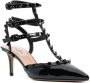 Valentino Garavani Rockstud pumps met puntige neus Zwart - Thumbnail 2