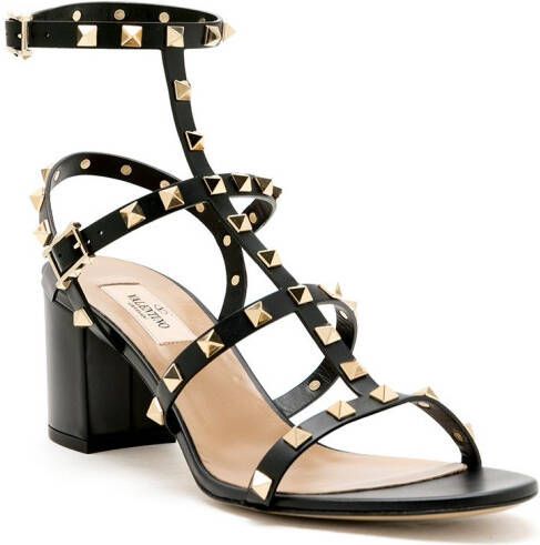 Valentino Garavani 60 mm Rockstud sandalen Zwart