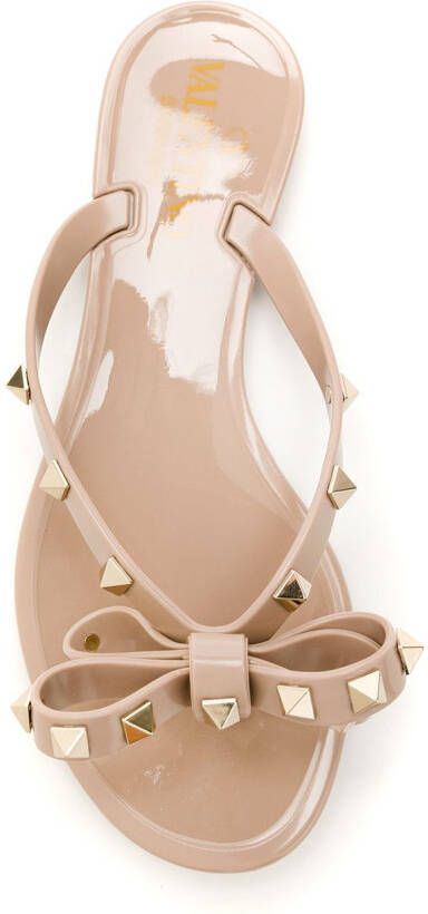 Valentino Garavani Rockstud teenslippers met strik Veelkleurig - Foto 4