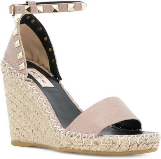 Valentino Garavani Double Rockstud 95mm sandalen met sleehak Beige