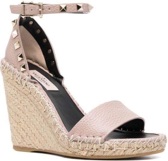 Valentino Garavani Double Rockstud 95mm sandalen met sleehak Beige