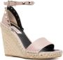 Valentino Garavani Double Rockstud 95mm sandalen met sleehak Beige - Thumbnail 4