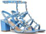 Valentino Garavani Rockstud sandalen met blokhak Blauw - Thumbnail 2