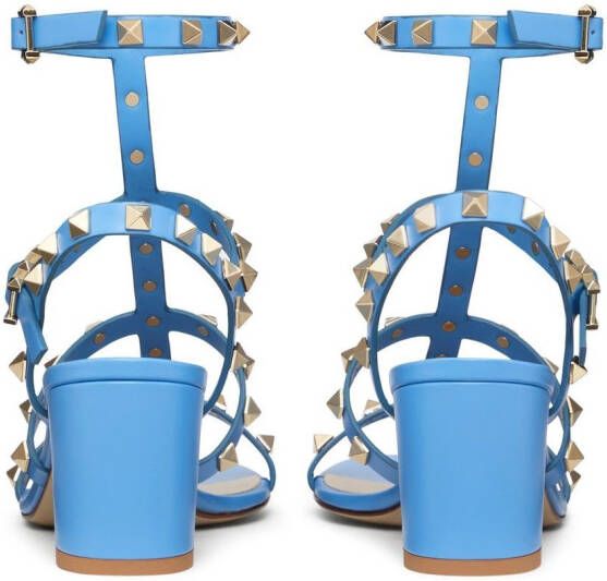 Valentino Garavani Rockstud sandalen met blokhak Blauw
