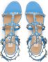 Valentino Garavani Rockstud sandalen met blokhak Blauw - Thumbnail 4