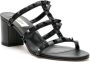 Valentino Garavani Rockstud sandalen met blokhak Zwart - Thumbnail 2