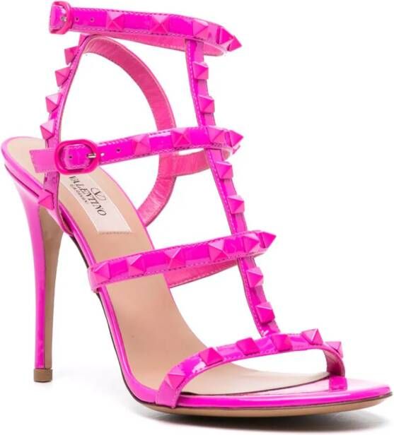 Valentino Garavani Rockstud sandalen met enkelbandje Roze