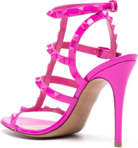 Valentino Garavani Rockstud sandalen met enkelbandje Roze