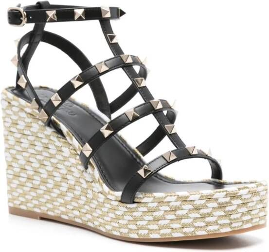 Valentino Garavani Rockstud sandalen met open neus 100 mm Zwart