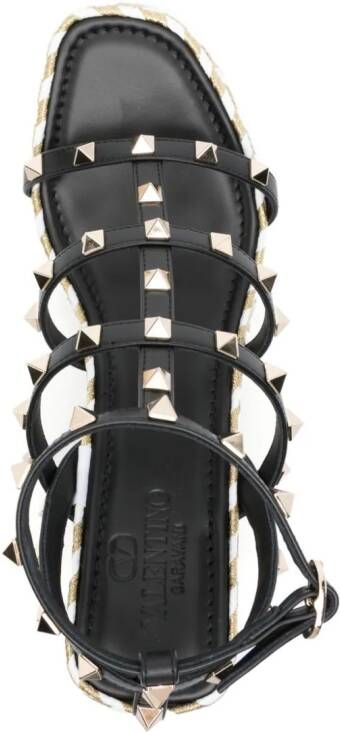 Valentino Garavani Rockstud sandalen met open neus 100 mm Zwart