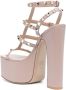 Valentino Garavani Rockstud sandalen met plateauzool Roze - Thumbnail 3
