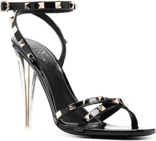 Valentino Garavani Rockstud sandalen met plateauzool Zwart