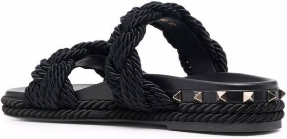 Valentino Garavani Rockstud sandalen met sleehak Zwart