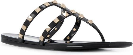 Valentino Garavani Rockstud teenslippers Zwart
