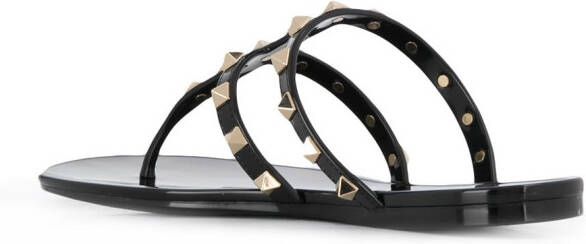 Valentino Garavani Rockstud teenslippers Zwart