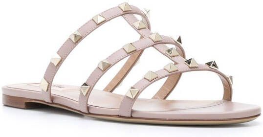 Valentino Garavani Rockstud leren sandalen Beige