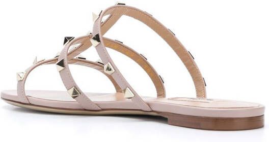 Valentino Garavani Rockstud leren sandalen Beige