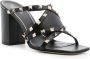 Valentino Garavani 90 mm Rockstud leren sandalen met bandjes Zwart - Thumbnail 2