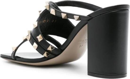 Valentino Garavani 90 mm Rockstud leren sandalen met bandjes Zwart