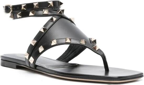 Valentino Garavani Rockstud leren sandalen Zwart