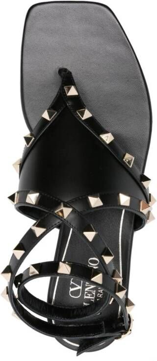 Valentino Garavani Rockstud leren sandalen Zwart