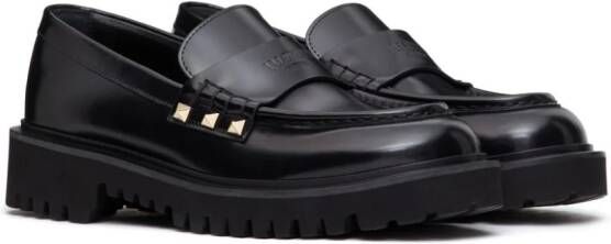 Valentino Garavani Rockstud leren loafers Zwart