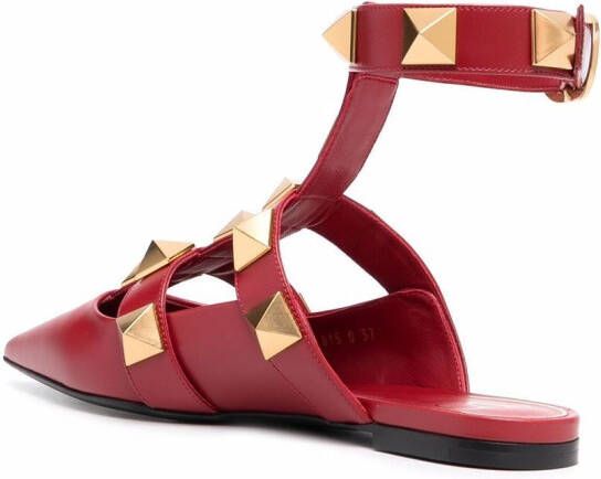 Valentino Garavani Roman ballerina's met studs Rood