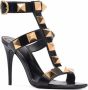 Valentino Garavani Roman Stud 100mm leren sandalen Zwart - Thumbnail 2