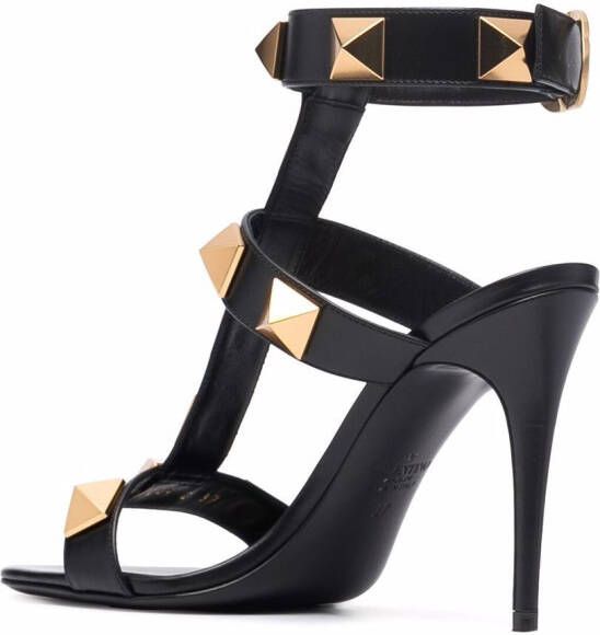 Valentino Garavani Roman Stud 100mm leren sandalen Zwart