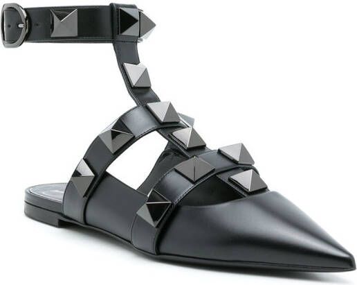 Valentino Garavani Roman Stud ballerina's Zwart
