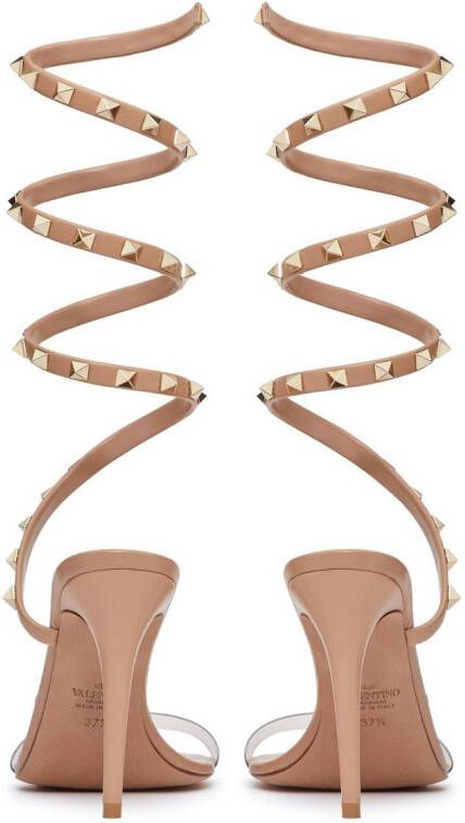 Valentino Garavani 100 mm Rockstud sandalen Beige