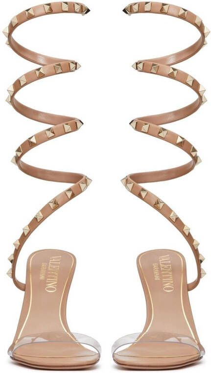 Valentino Garavani 100 mm Rockstud sandalen Beige