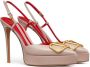 Valentino Garavani Signature slingback pumps met VLOGO Beige - Thumbnail 2