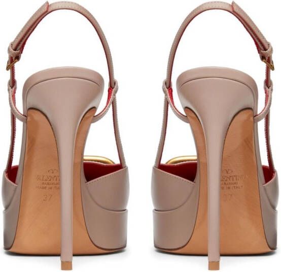 Valentino Garavani Signature slingback pumps met VLOGO Beige